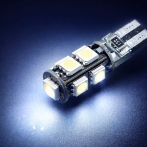 💡 זוג נורות לד חניה T10 עם גוף קנבס