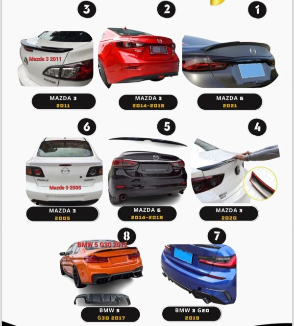 🏁 ספויילר אחורי תואם מקור למגוון רכבים