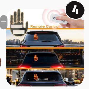 ✋💡 כף יד לד לרכב – נדבקת לחלון עם שלט