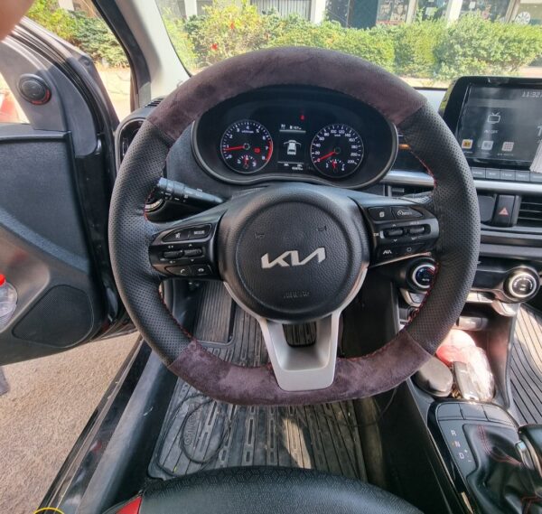 🪡 כיסוי הגה תפירה עור אלקנטרה מתאים לכל הרכבים