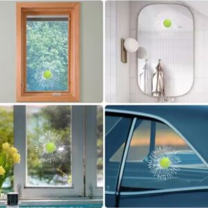 🏷 מדבקה לחלון (חלון שבור כדור טניס)