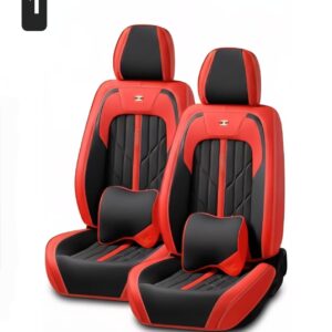 ✨️ ריפודים לרכב כיסויים למושבים עור - Premium Red Edition